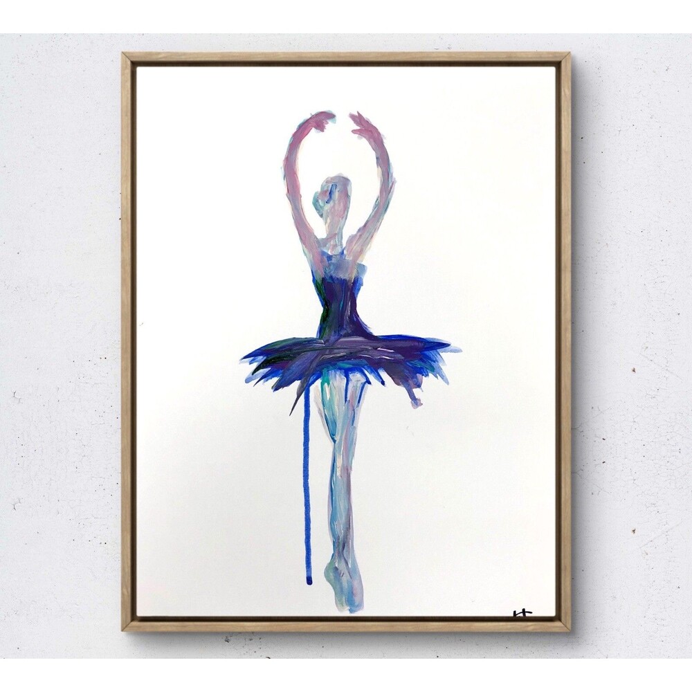 WS original ballerina dancer painting 14X11 Gallery Paper abstract wall art
